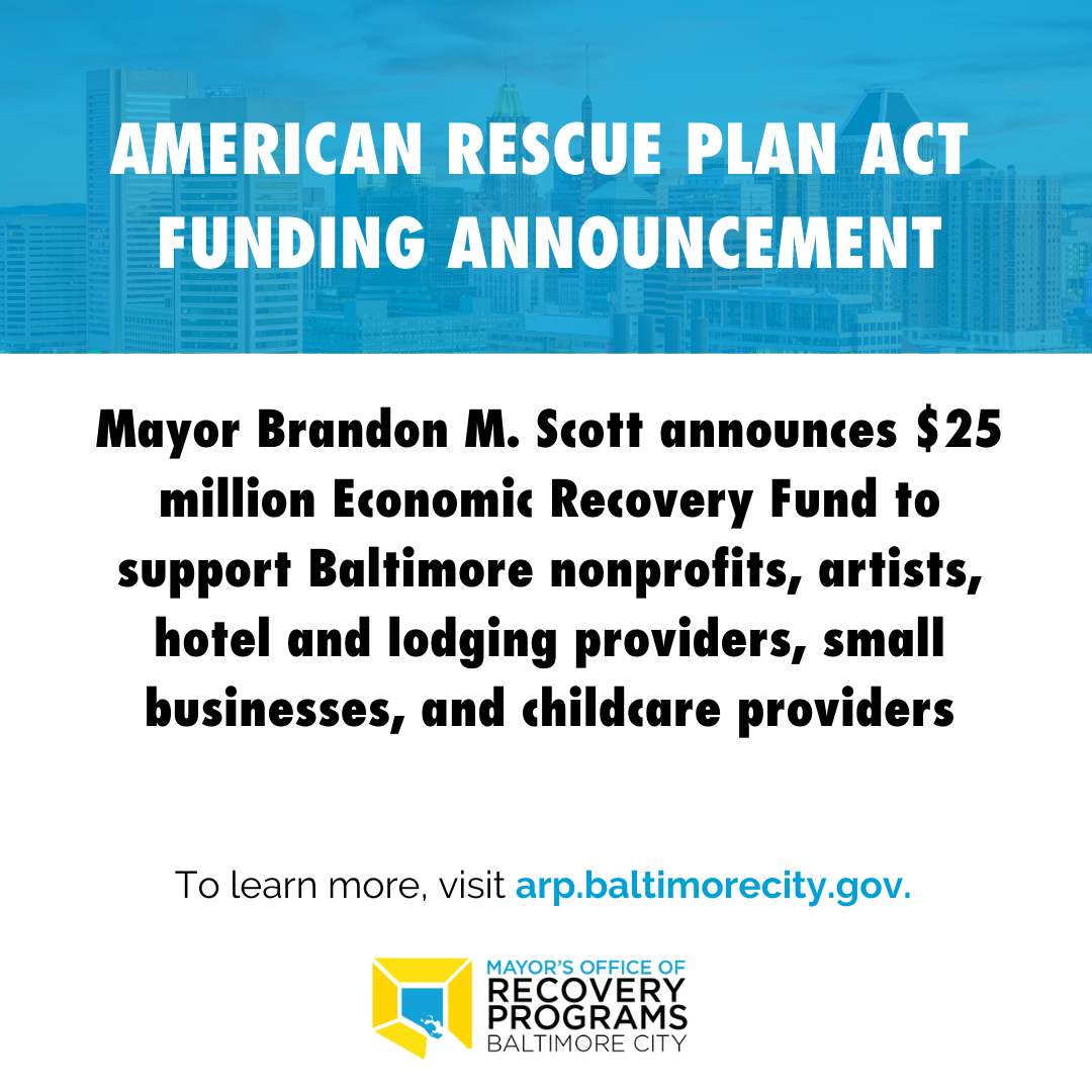 Economic Recovery Fund support to nonprofits, artists, hotel and lodging